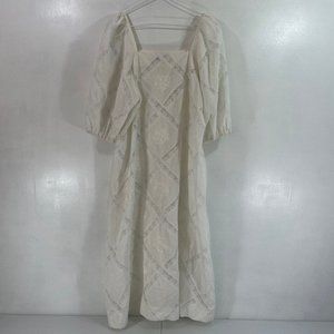 Jesus A Diaz Collection Vintage Women's Size Medium White Embroidered Dress